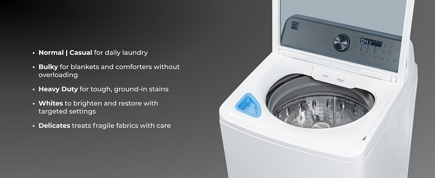 wash cycles, normal casual bulky heavy duty kids wear whites sanitize delicates