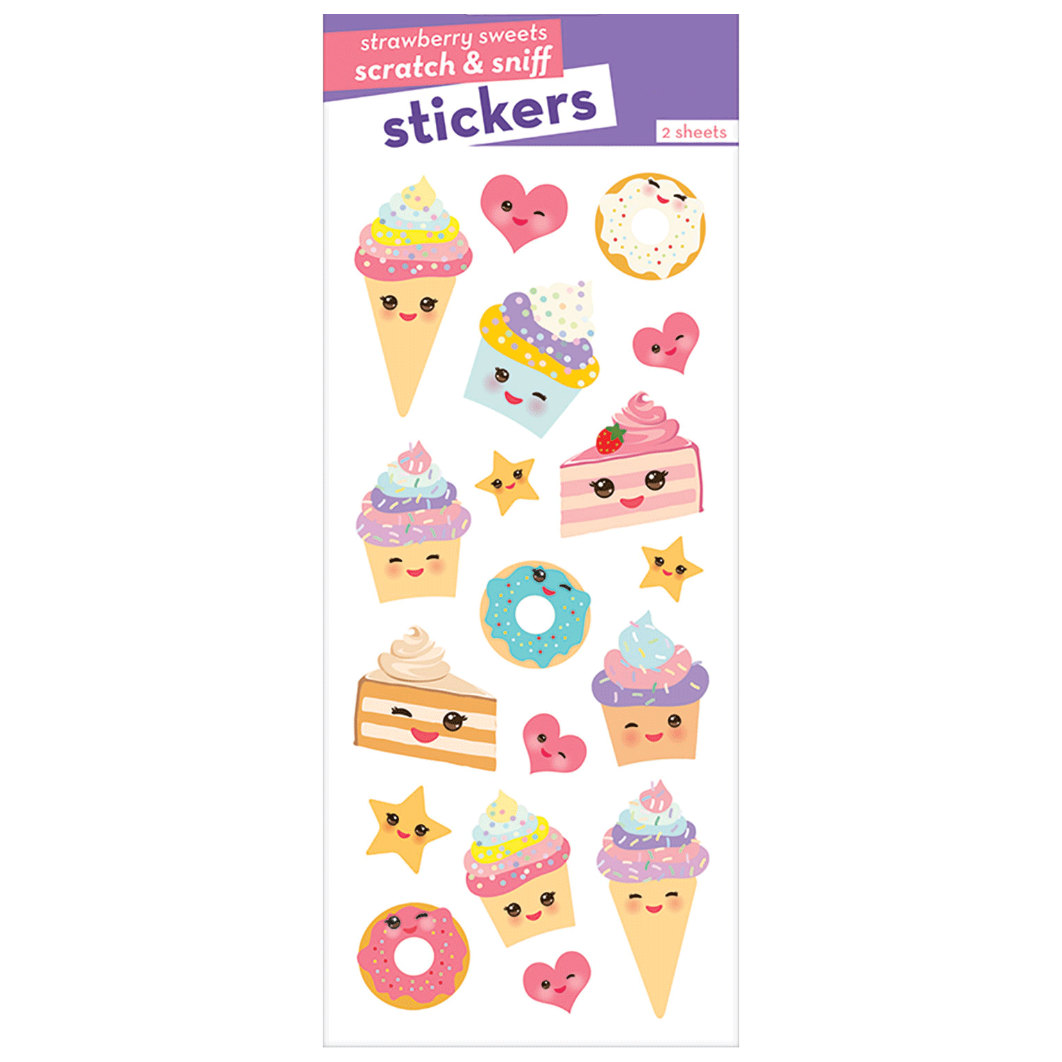  Strawberry Kawaii Sweets Scratch & Sniff Stickers、mySite、ghnorth