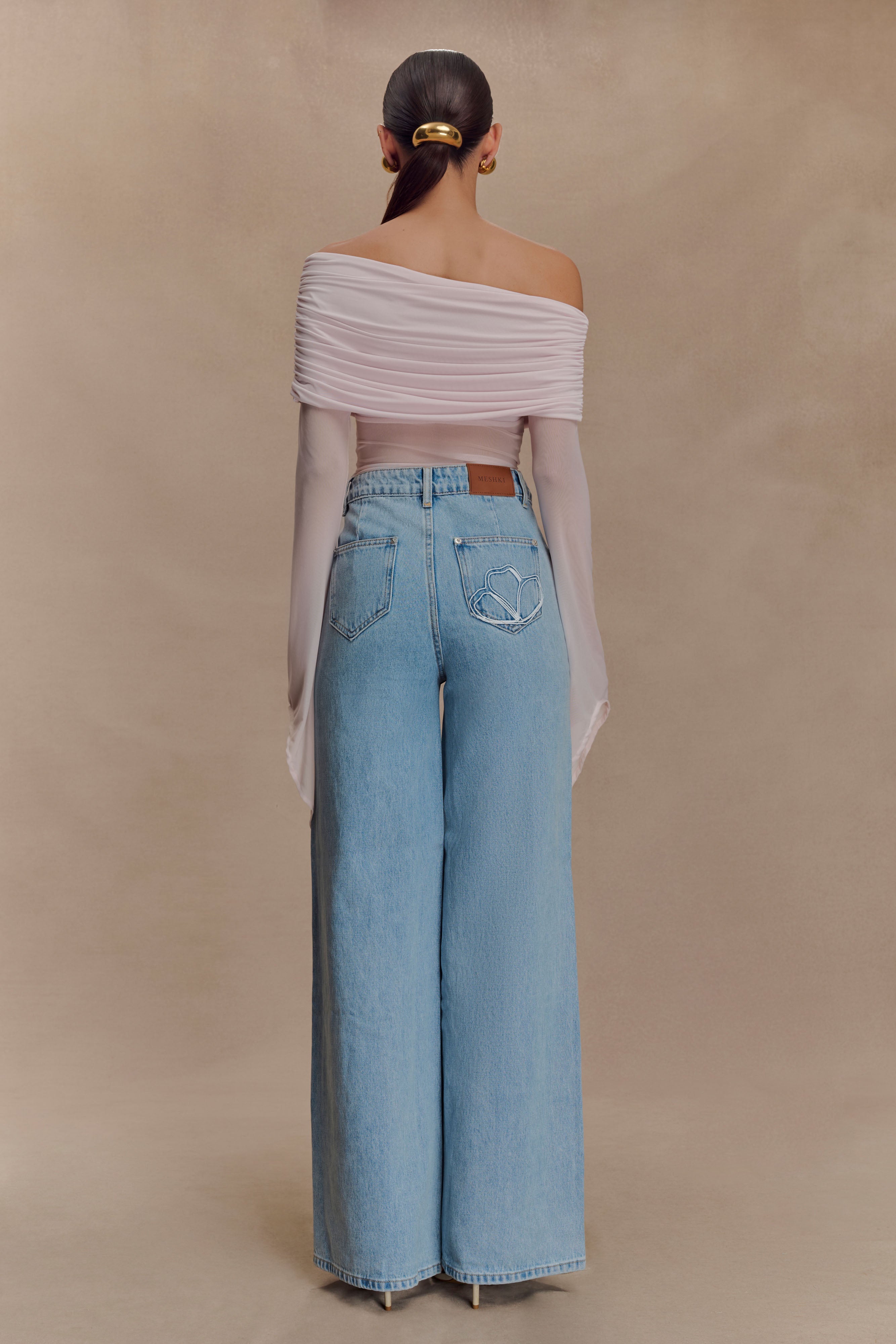 Dahlia One Shoulder Top - Pale Pink、mySite、solidvoid