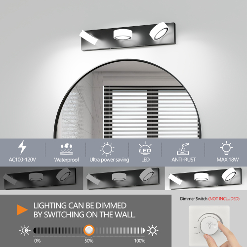 52" Modern 7-Light LED Vanity Light Fixture - Chrome Finish with Acrylic Light Shades - Energy-Efficient Bathroom Wall Sconce - Dimmable for Mirror, Shower, and Bathroom Decor、、eastwooduniform