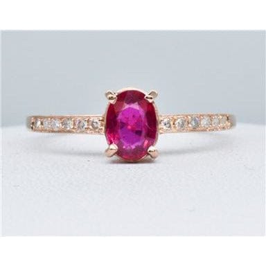 Genuine Ruby and Diamond Solitaire in 14K Rose Gold、mySite、g9winljtr