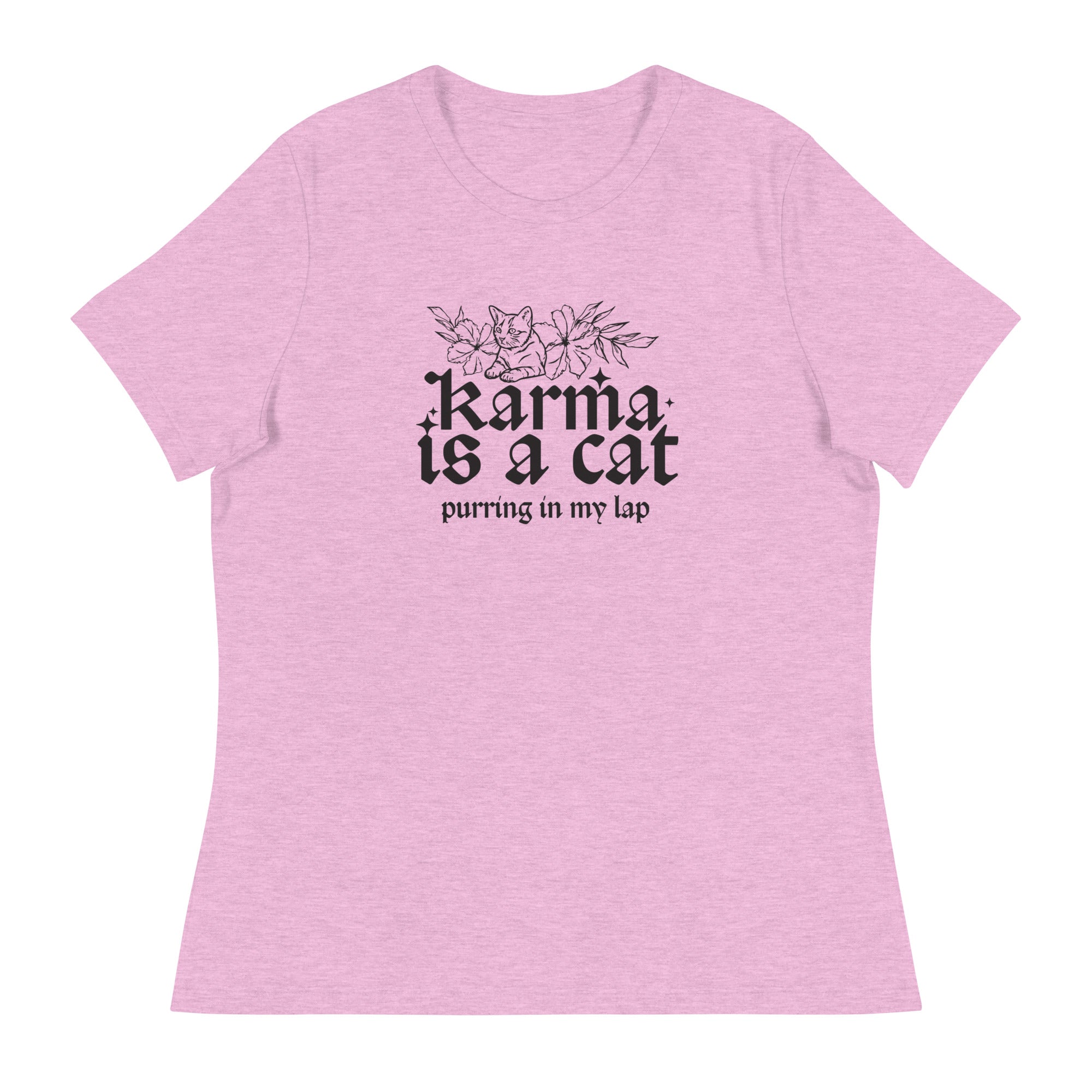 Karma is a Cat Women's Relaxed T-Shirt、mySite、camillekostekn