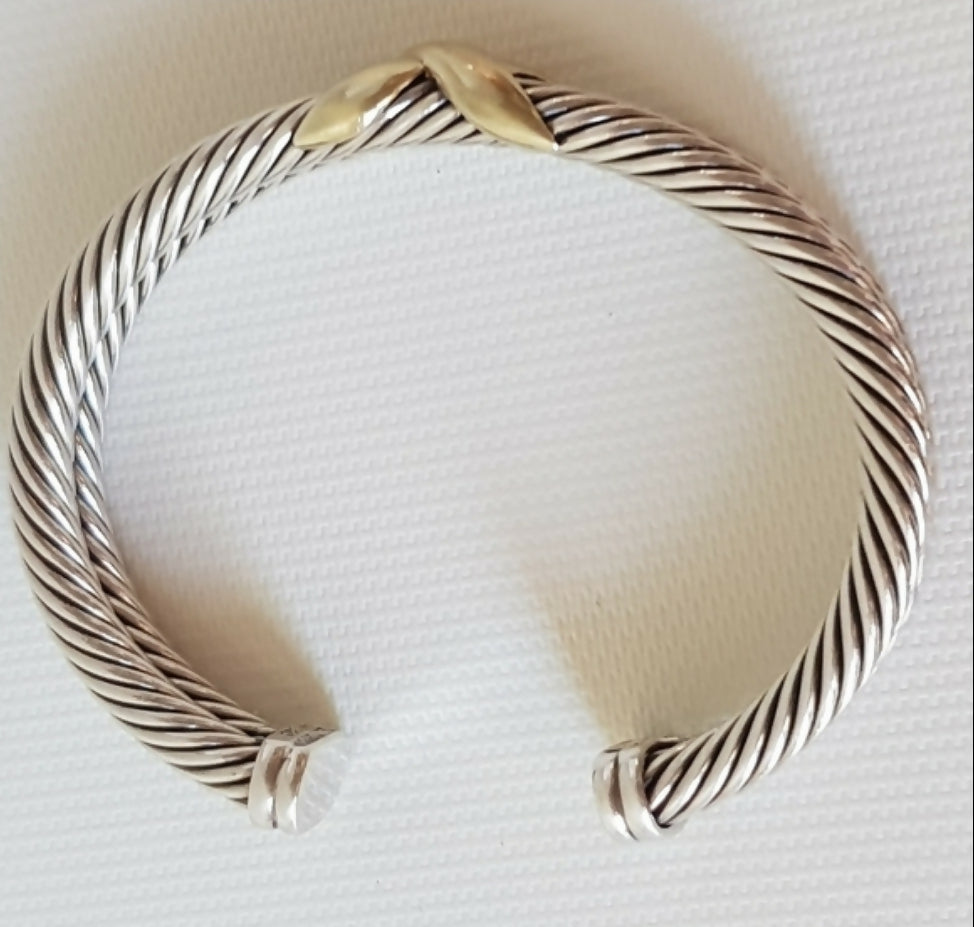 David Yurman Double Cable Bracelet 10mm Gold X Design、mySite、hinf8tx79