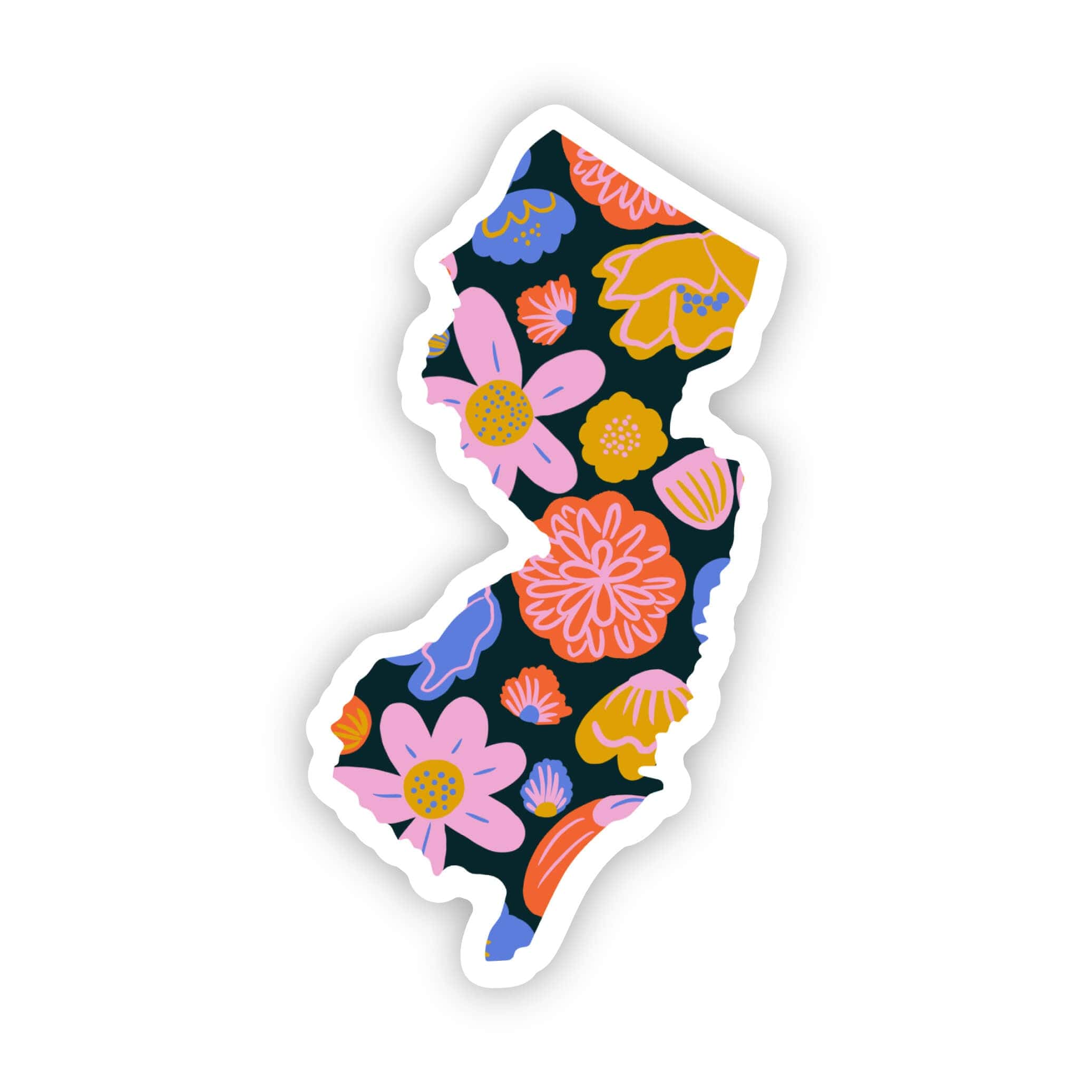  New Jersey Sticker - Colorful Flower、mySite、ghnorth