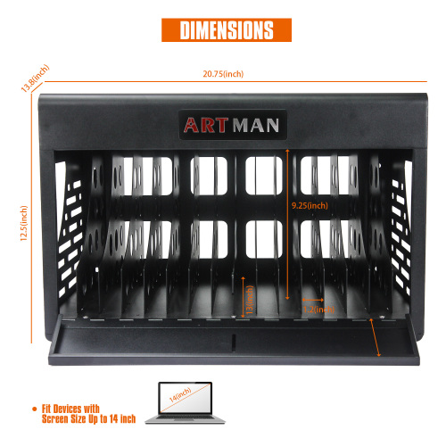 16 Bay Charging Cabinet for Laptop,Chromebook, Locking Charging Station-BLACK、、casual