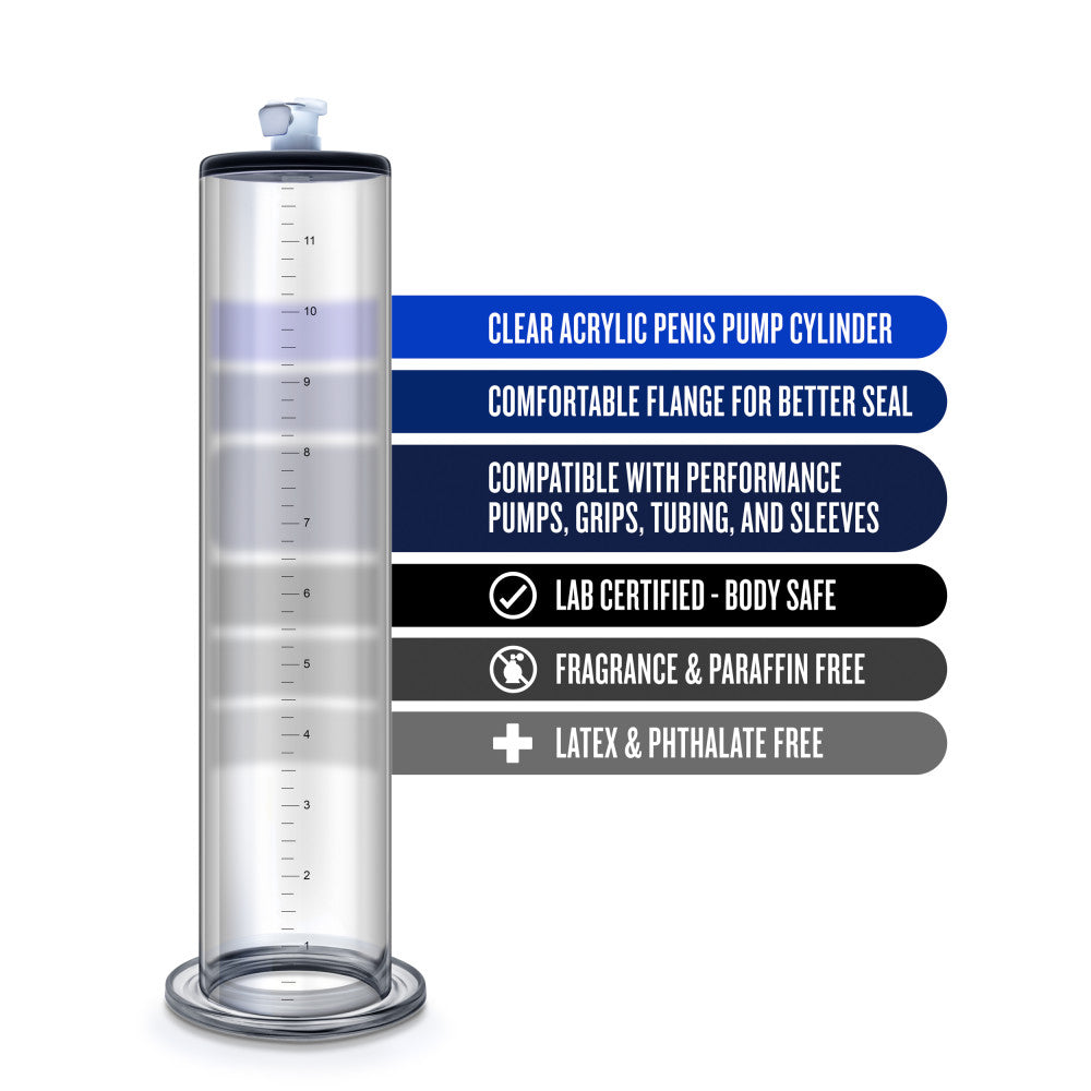 Performance By Blush® | 12 Inch x 2.75 Inch Penis Pump Cylinder - Clear、mySite、bottomscart