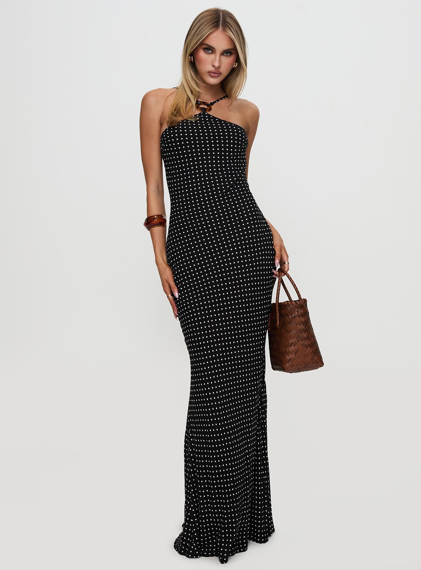 Evyn Halter Maxi Dress Polka Dot、mySite、solidvoid
