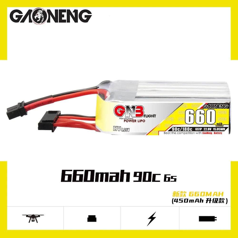  Gaoneng GNB 22.8V 6S 660mAh 90C LiHV Micro Battery (Long Type) - XT30、mySite、merchandisen