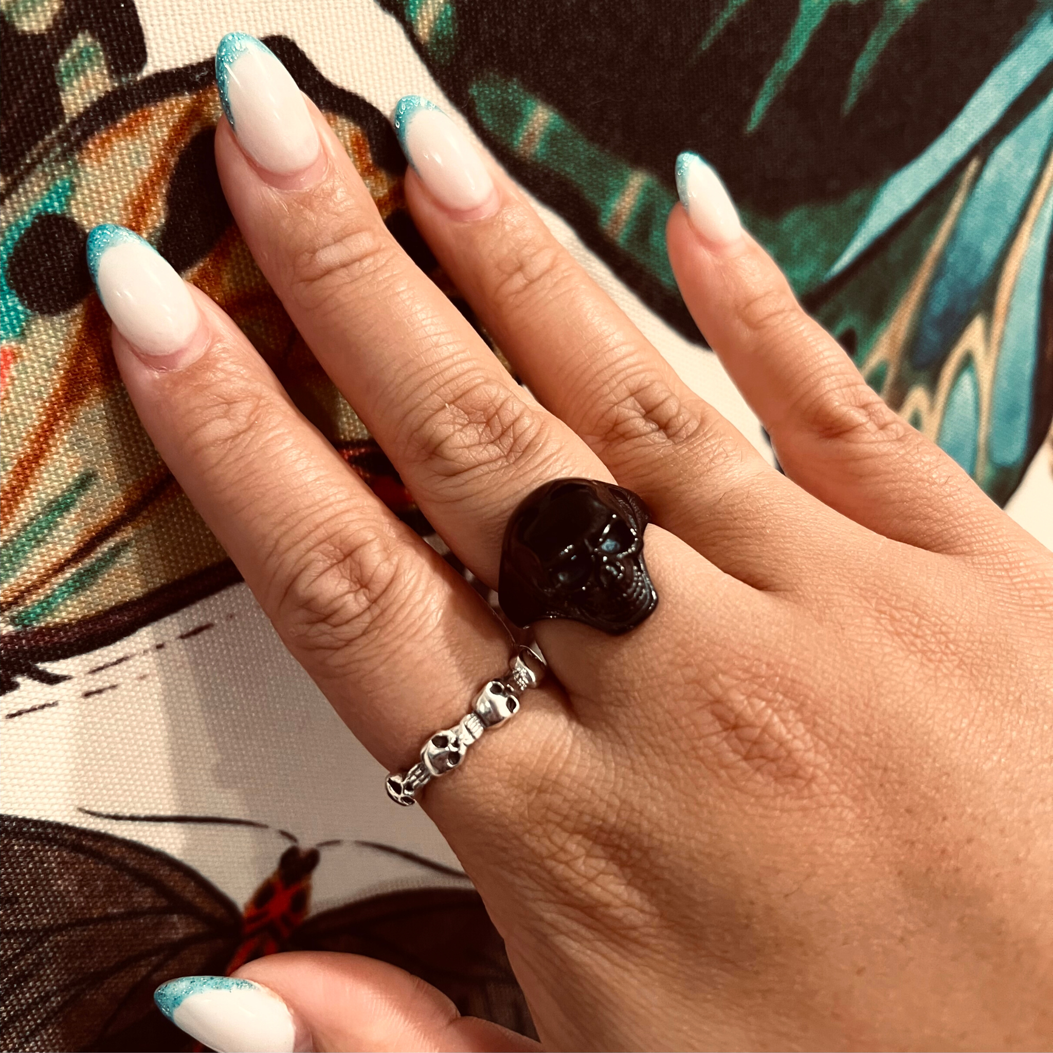 Stainless Steel Black Skull Ring / SCR4053、mySite、dreamappss