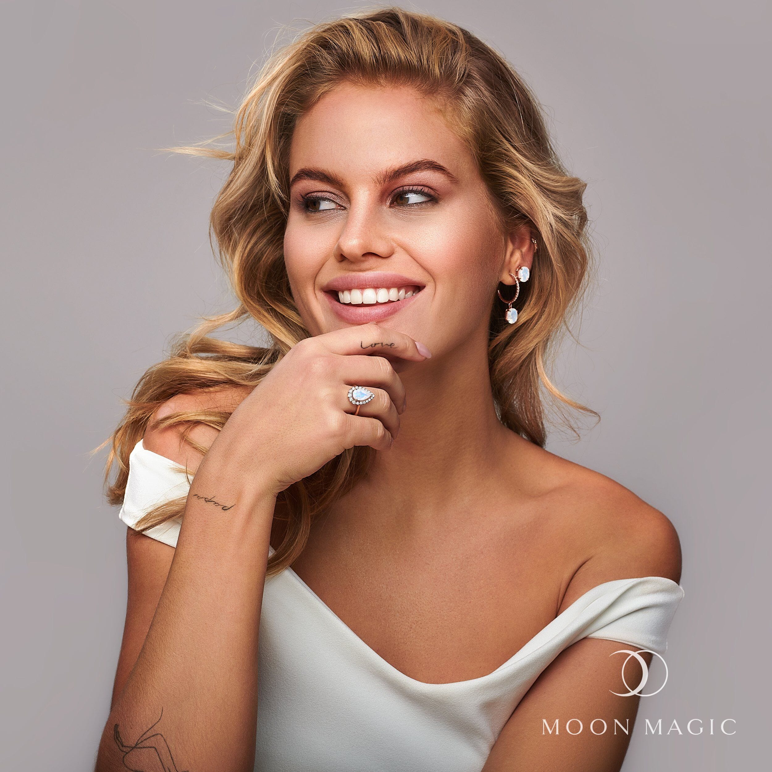 Moonstone Lab Diamond Ring - Caress、mySite、hinf8tx79