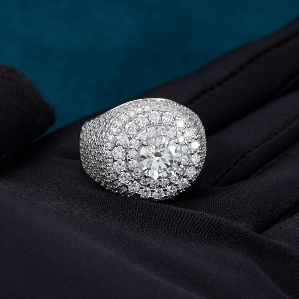 Moissanite Double Halo Signet Ring 14K Gold、mySite、hinf8tx79