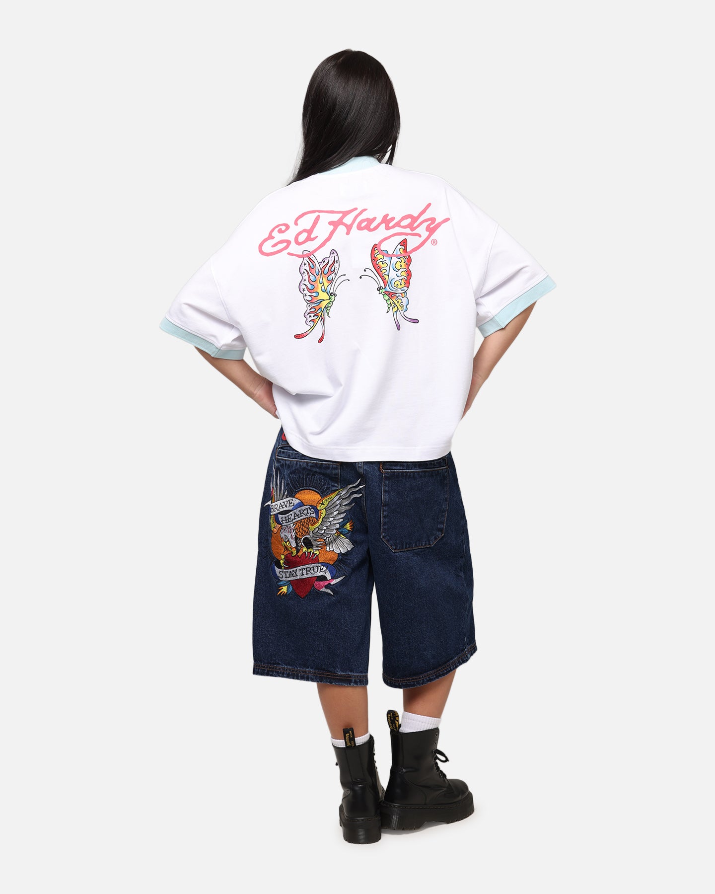 Ed Hardy Brave Hearts Jorts Indigo、mySite、zt4zffjzw