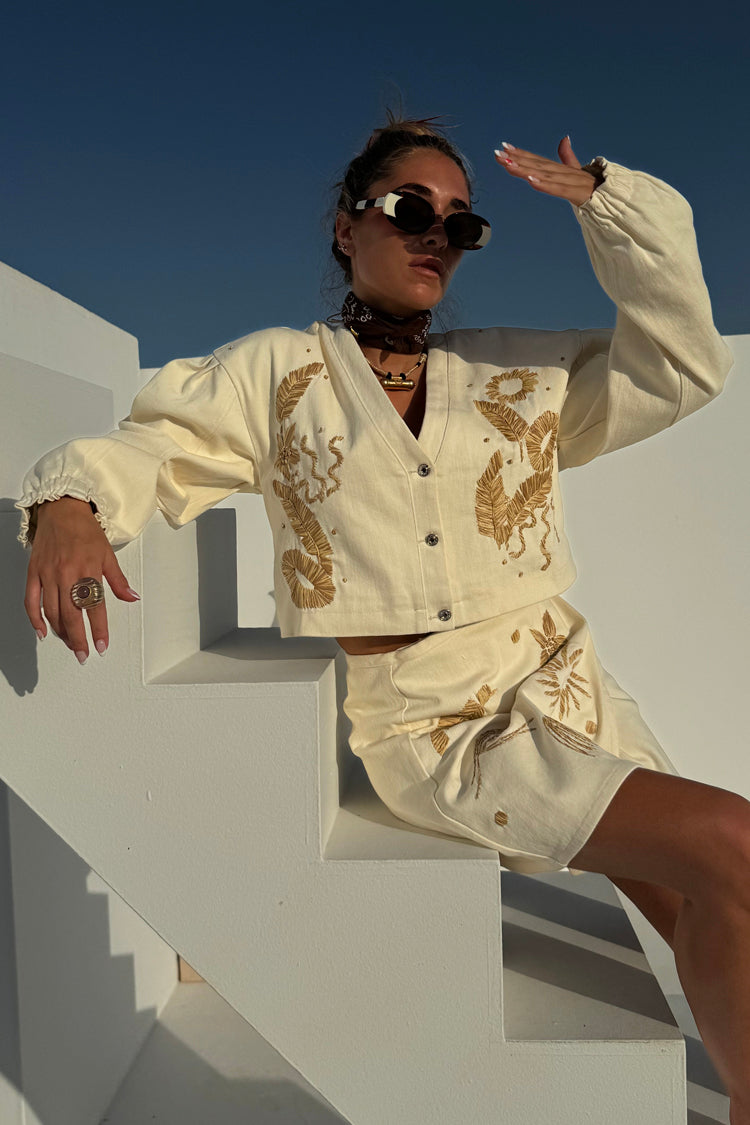 Ecru Cove Raffia Denim Jacket、mySite、solidvoid