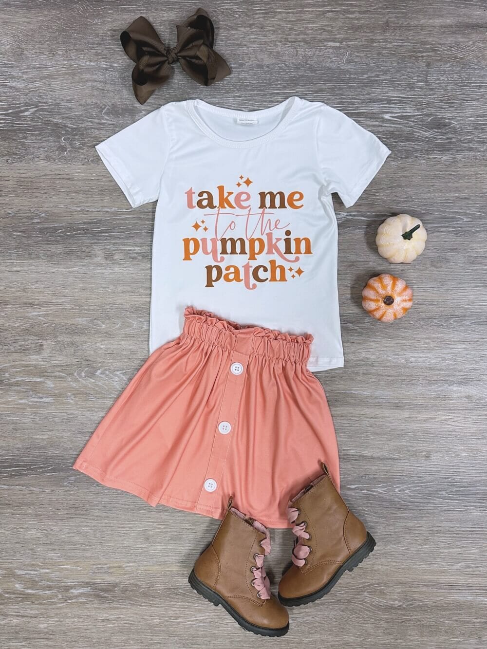 Take Me to the Pumpkin Patch Girls Fall Skirt Set、mySite、camillekostekn