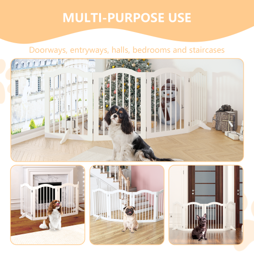 29.5-45.3" Wide Baby Gate for Stairs, Dog Gate Indoor for Doorways, No Drilling Pressure Mounted Pet Gates for Kids, Easy Walk Through Safety Gate, White、、casual