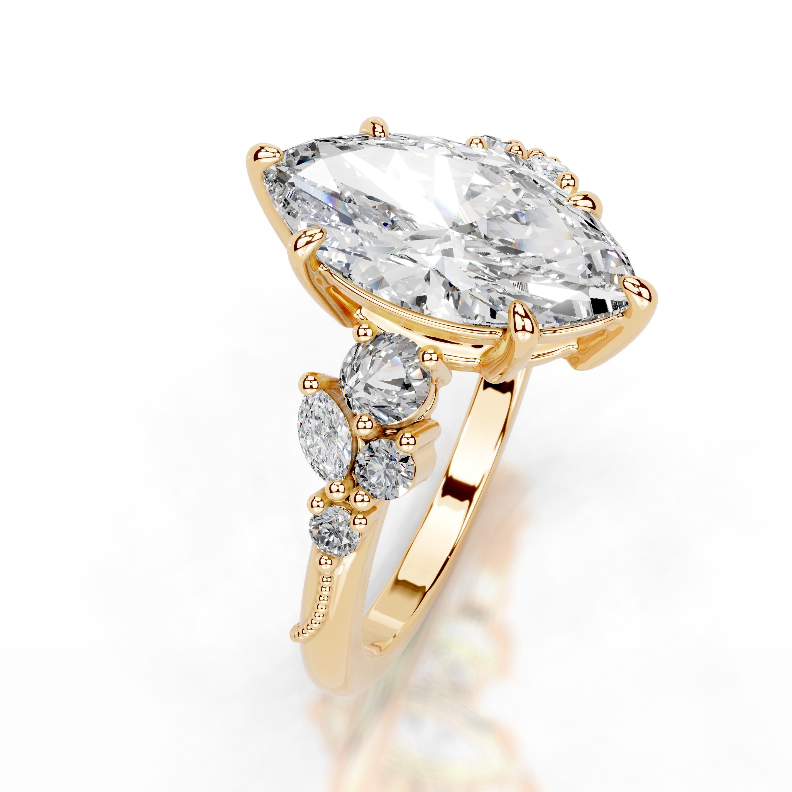 Eduarda Diamond Engagement Ring - 18K Yellow Gold、mySite、hinf8tx79