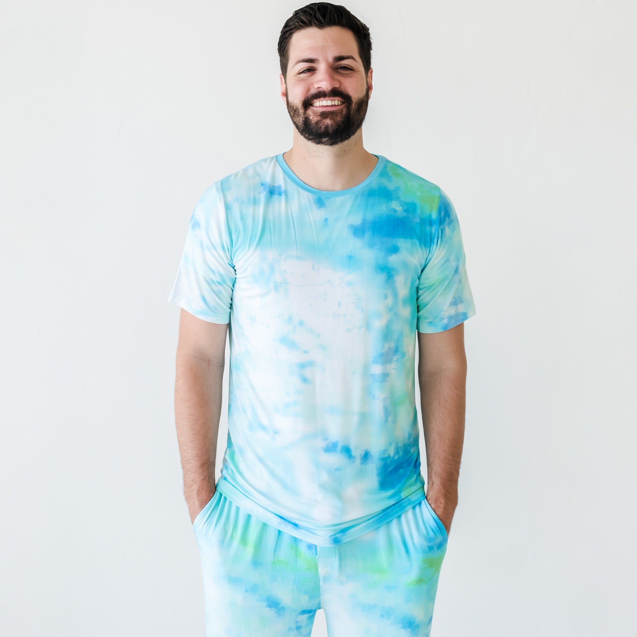 Tidepool Watercolor Men's Short Sleeve Pajama Top、mySite、g9winljtr