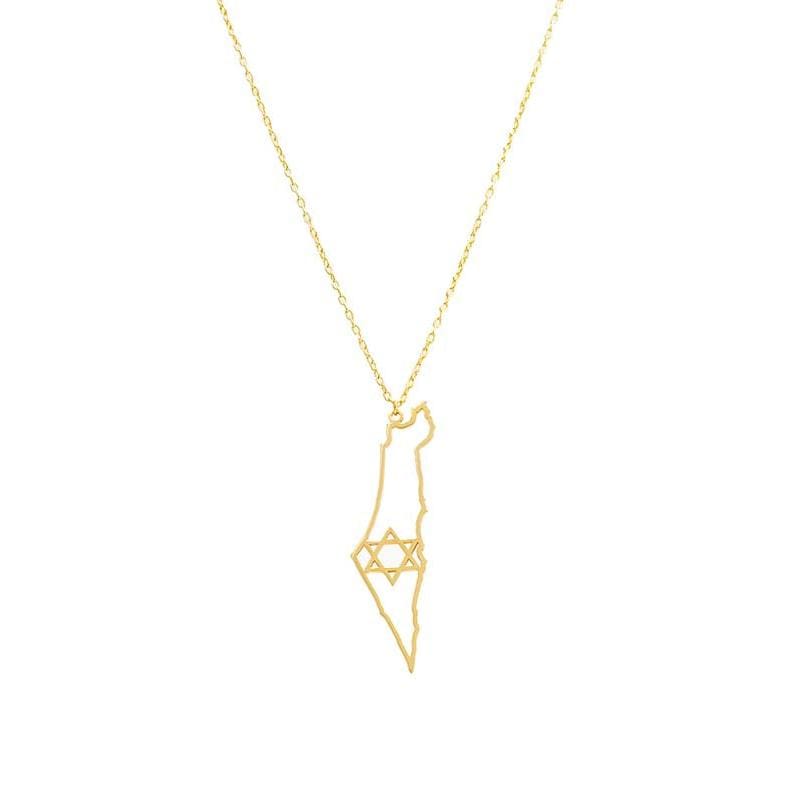 Gold-Plated Cutout Star of David Israel Necklace、mySite、topwebapps
