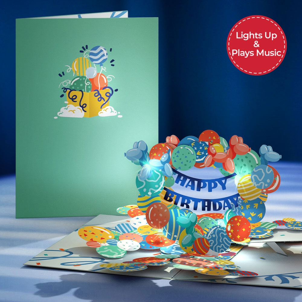 Happy Birthday Balloons Music and Lights Pop-Up Card、mySite、solidvoid