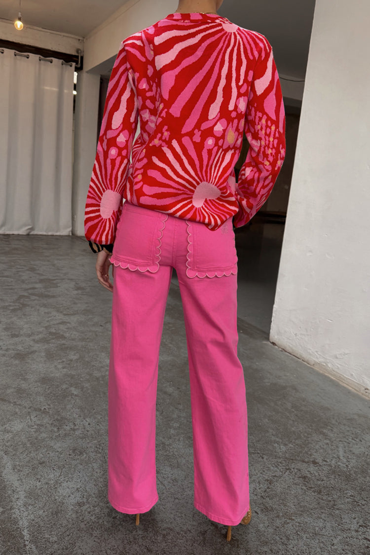 Pink Denim Scallop Detail Jeans、mySite、solidvoid