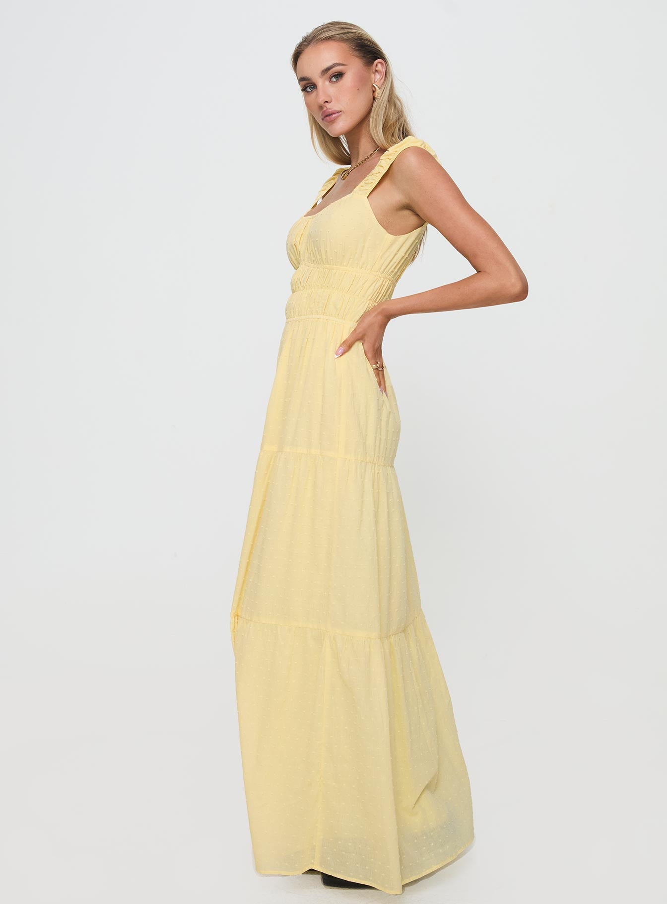 Skieler Maxi Dress Lemon、mySite、solidvoid