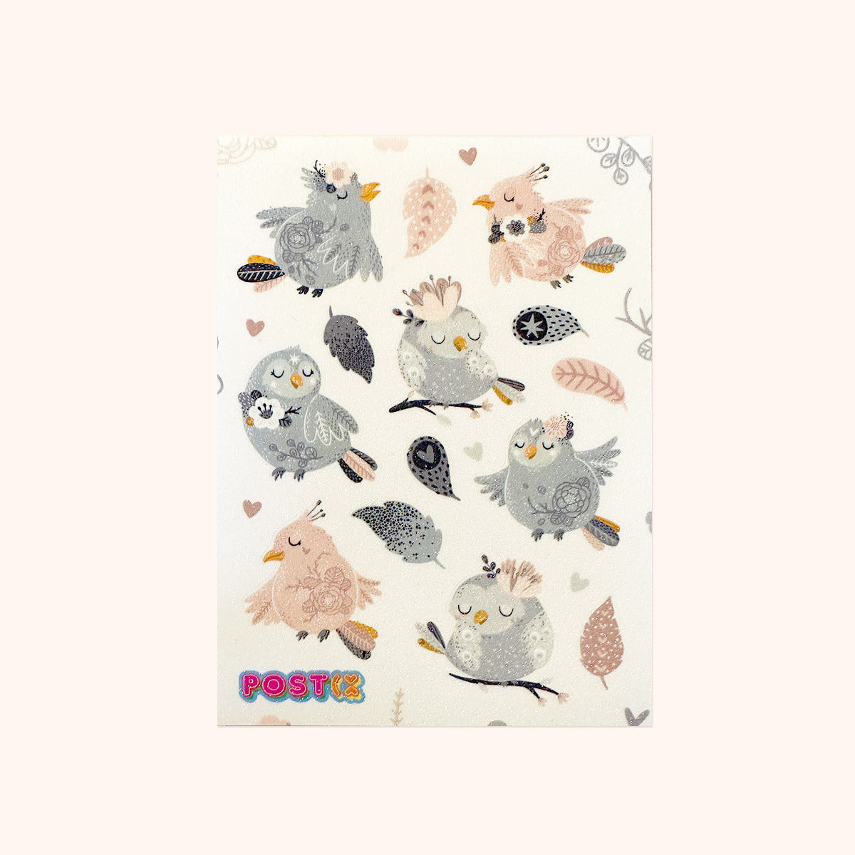  Folk Art Feathers Glitter Sticker Sheet、mySite、ghnorth