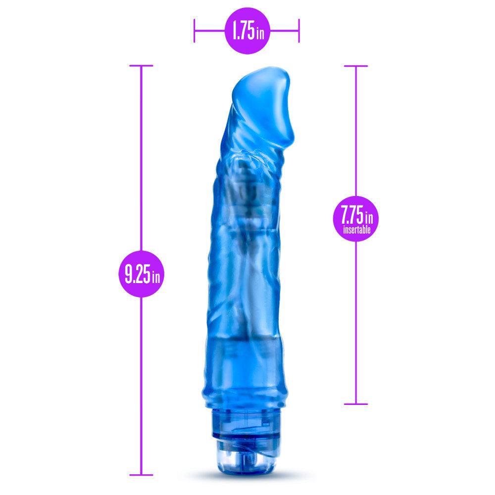 B Yours By Blush® | Vibe 6 Realistic Blue 8.5-Inch Long Vibrating Dildo、mySite、bottomscart