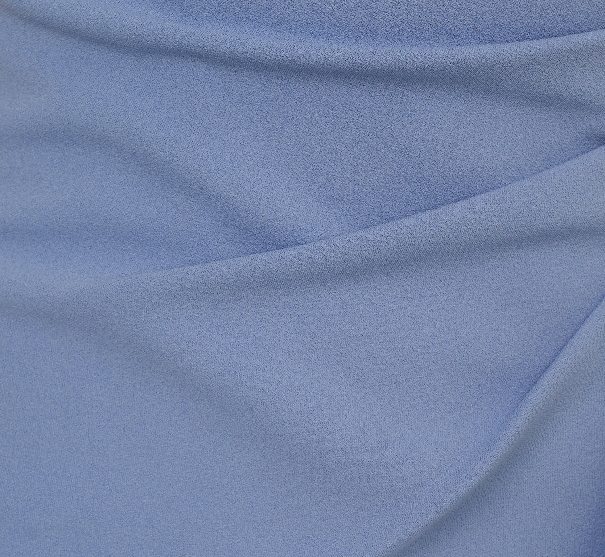 High Low Crepe Halter Gown With Organza Draping In French Blue、mySite、solidvoid