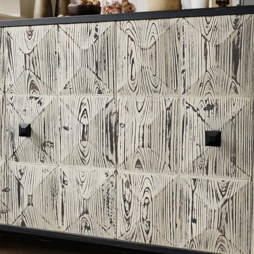 70.07"Large Size 4 Door Cabinet, Suitable For Living Room, Kitchen, Bedroom, Corridor (Champagne)、、xpatfood