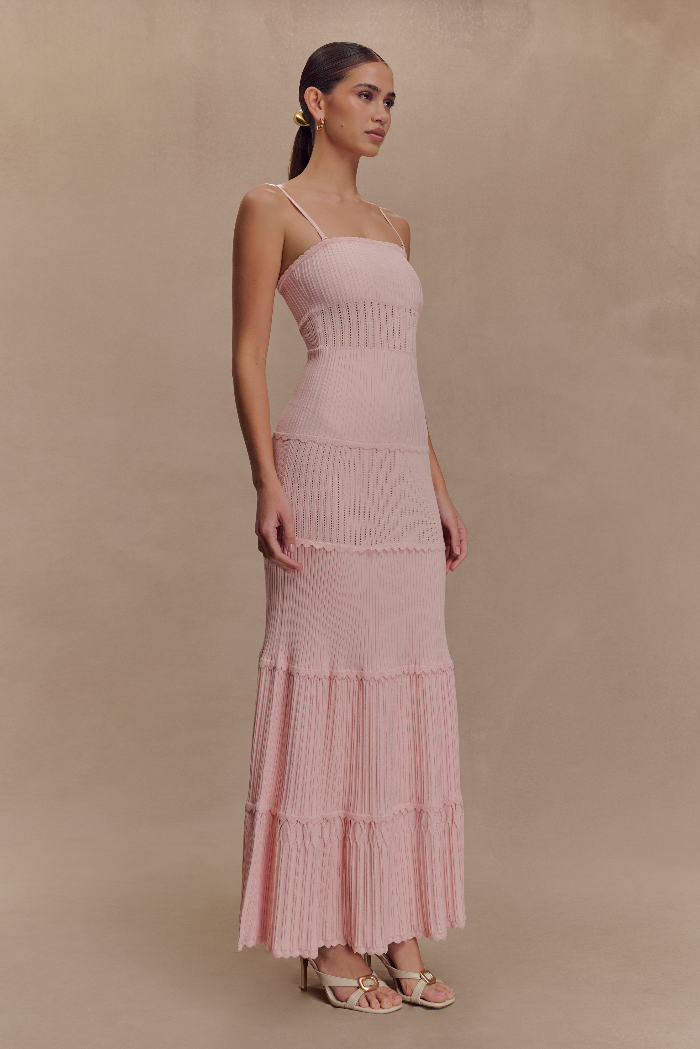 Finley Pointelle Knit Maxi Dress - Baby Pink、mySite、solidvoid