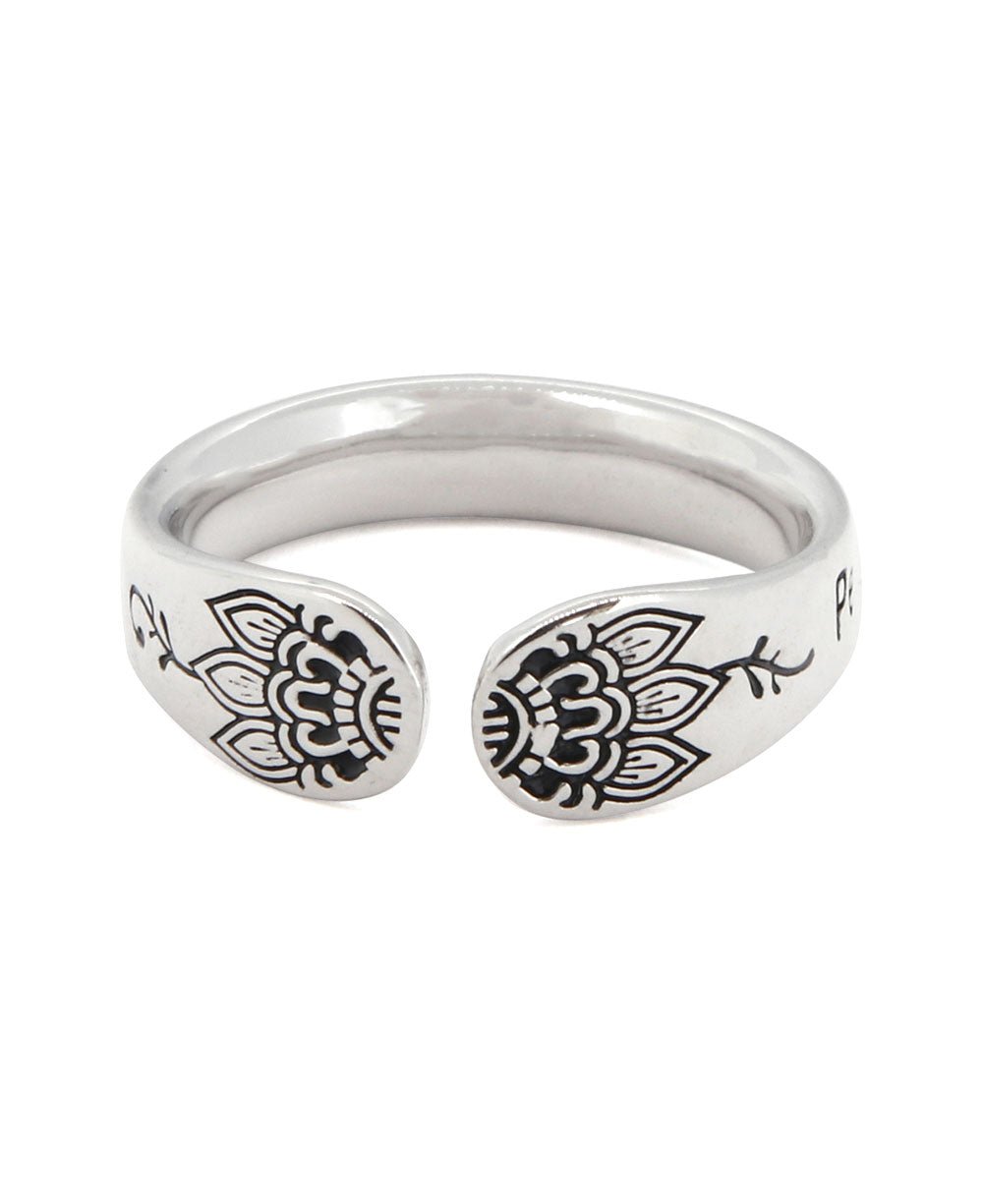 Peace Comes From Within Sterling Silver Adjustable Ring、mySite、topwebapps