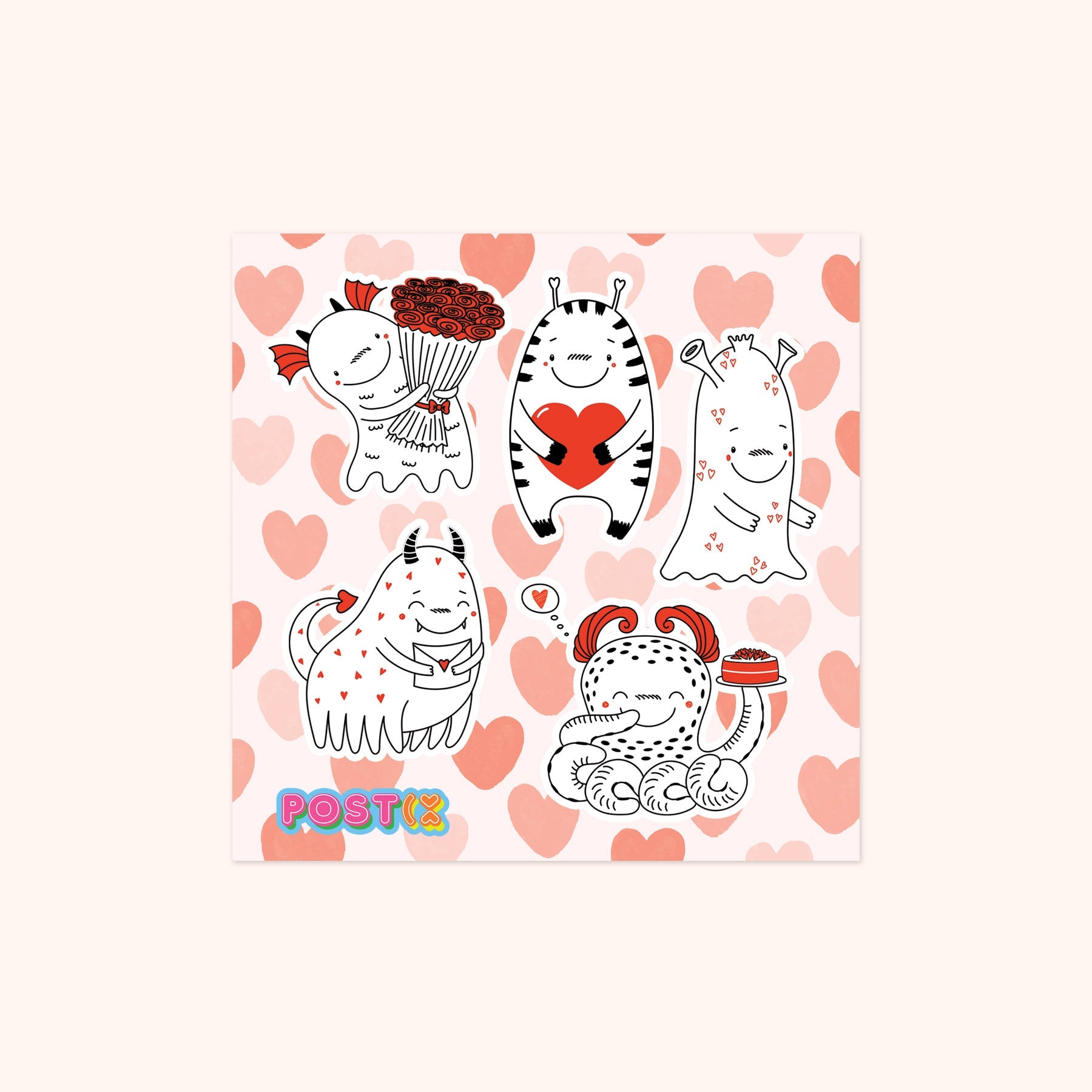  Valenslime's Day Square Sticker Sheet、mySite、ghnorth
