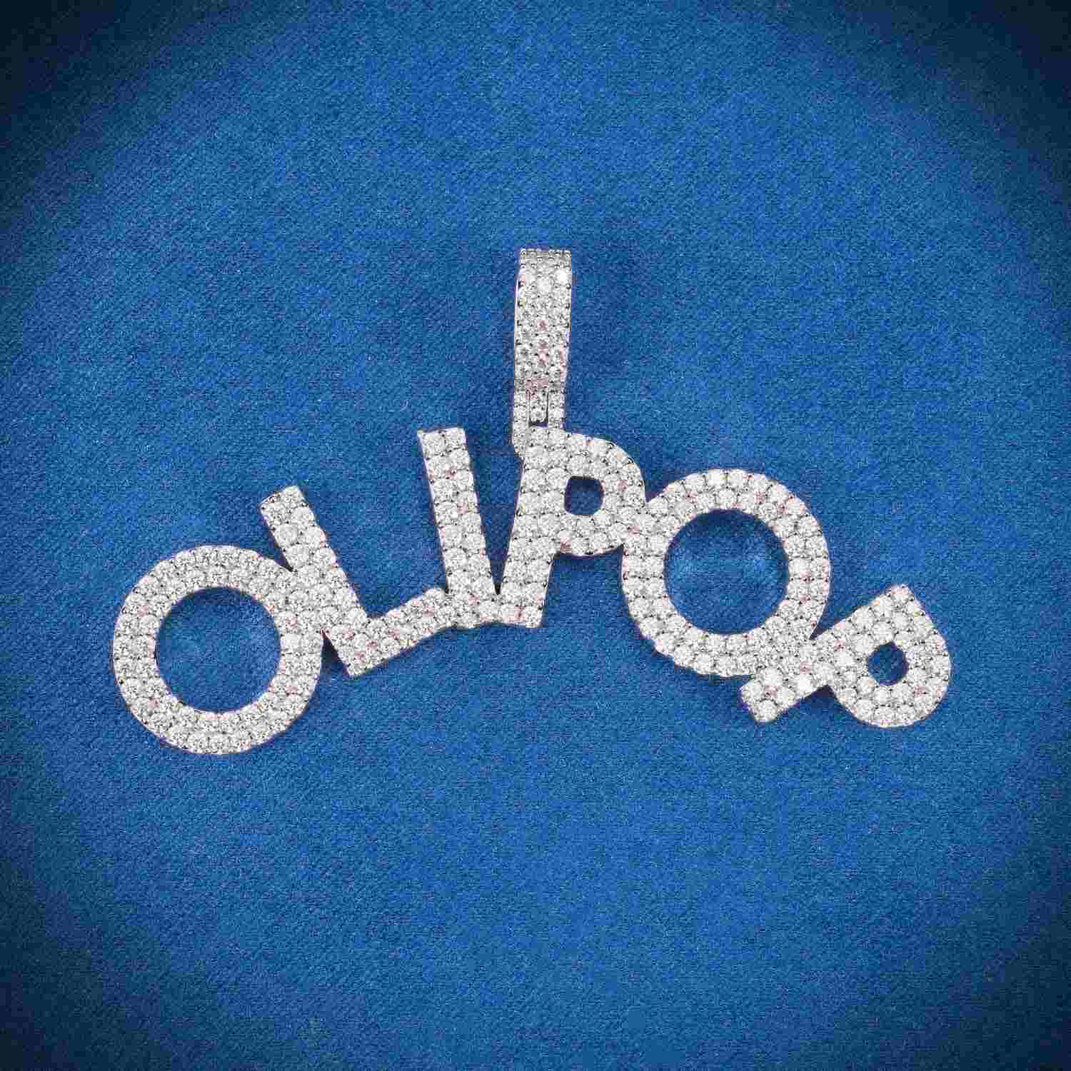 OLIPOP Custom Name Moissanite Pendant 14K Gold、mySite、hinf8tx79