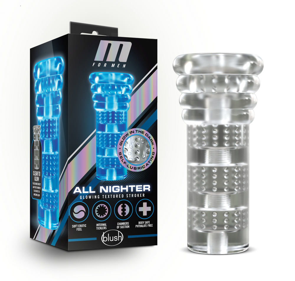 M For Men By Blush® | Soft & Wet All Nighter Clear Masturbator / Stroker、mySite、bottomscart