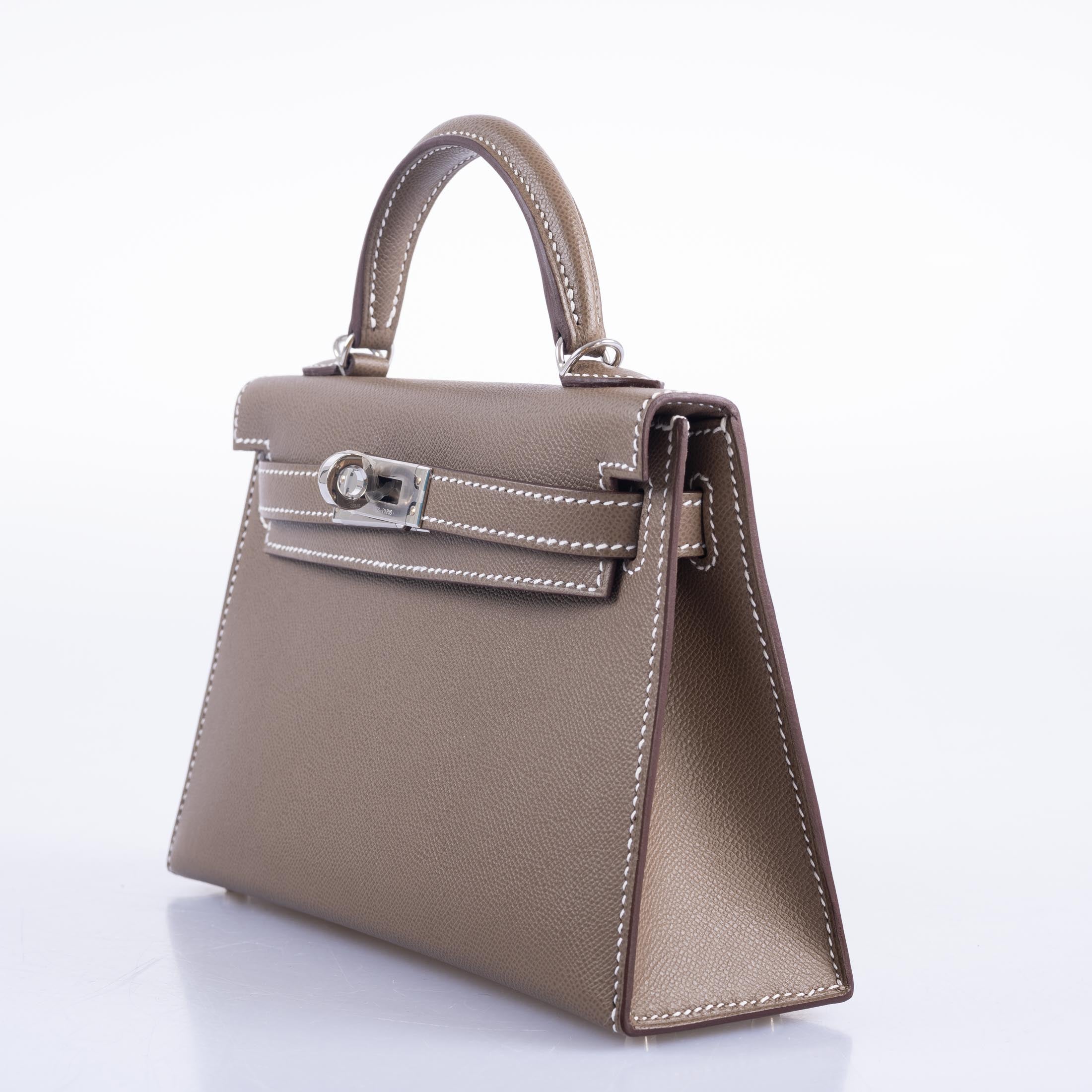 Hermès Mini Kelly 20 Etoupe Epsom Palladium Hardware、mySite、garminoutage.com