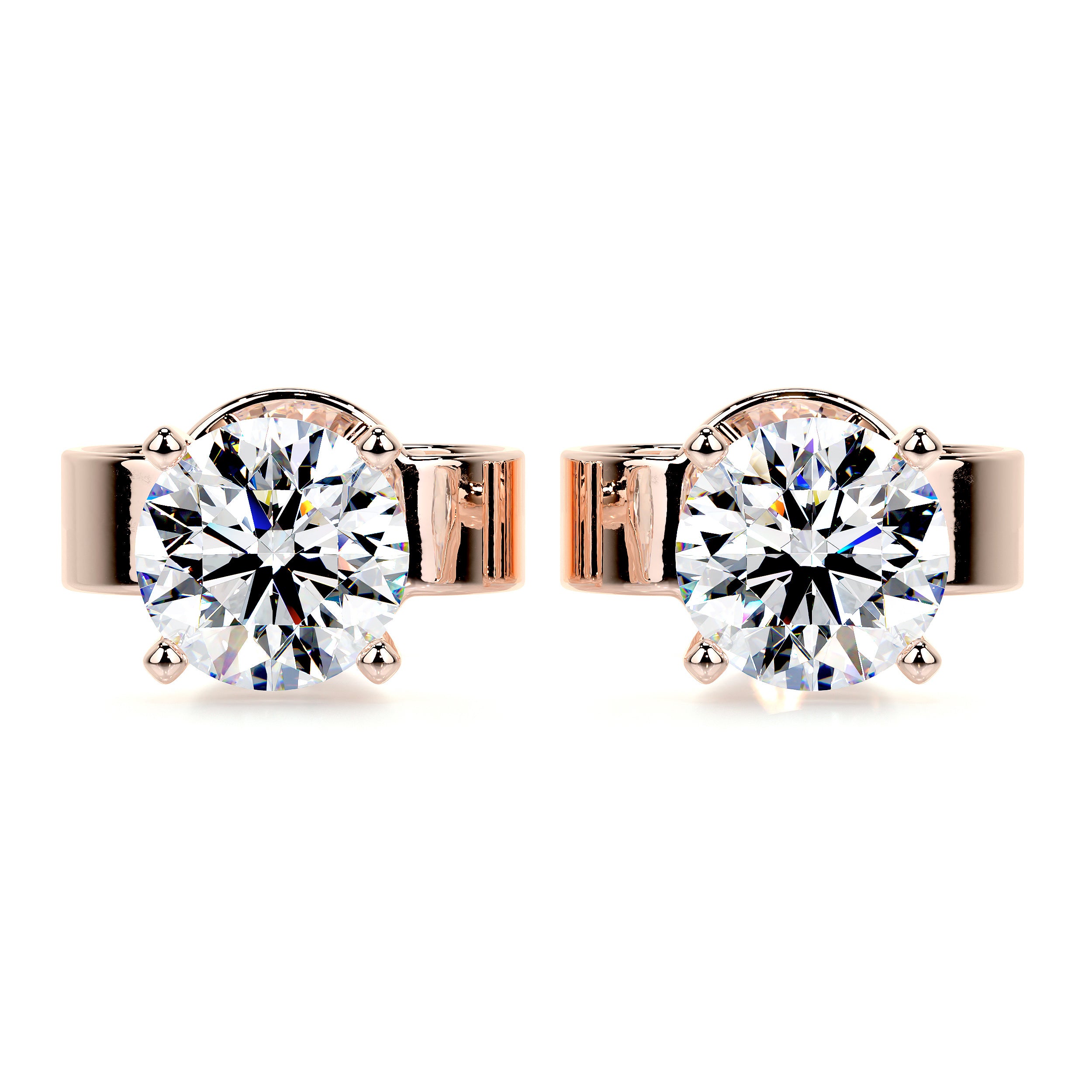 Allen Moissanite Earrings (3 Carat) -14K Rose Gold、mySite、hinf8tx79
