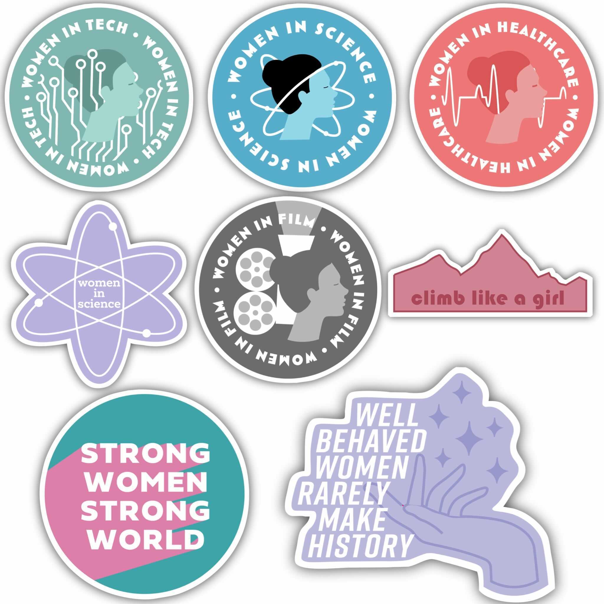  Strong Women Sticker 8 Pack、mySite、elrpsem3k