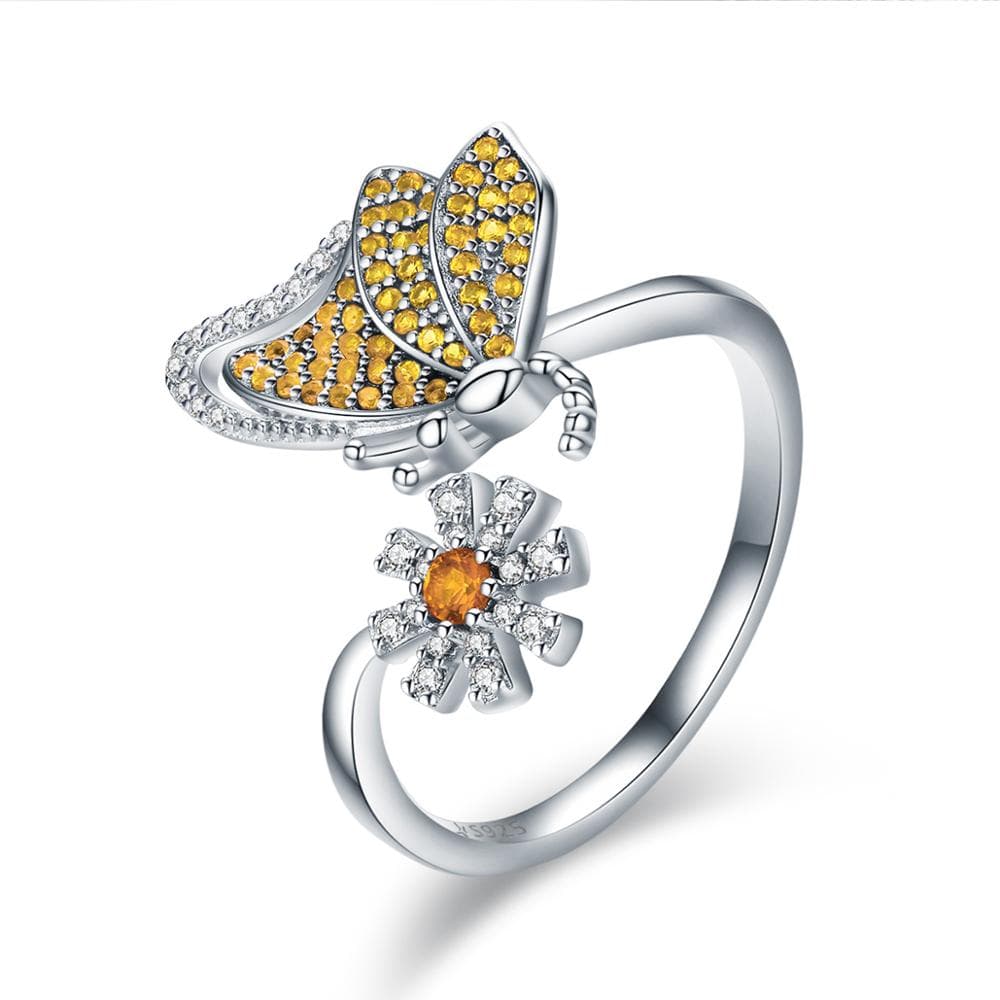 Butterfly Jewelry in Platinum Plated Sterling Silver, Yellow、mySite、g9winljtr