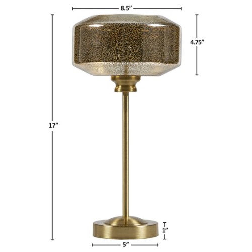 17" Mercury Glass Table Lamp Gold See below、、eastwooduniform