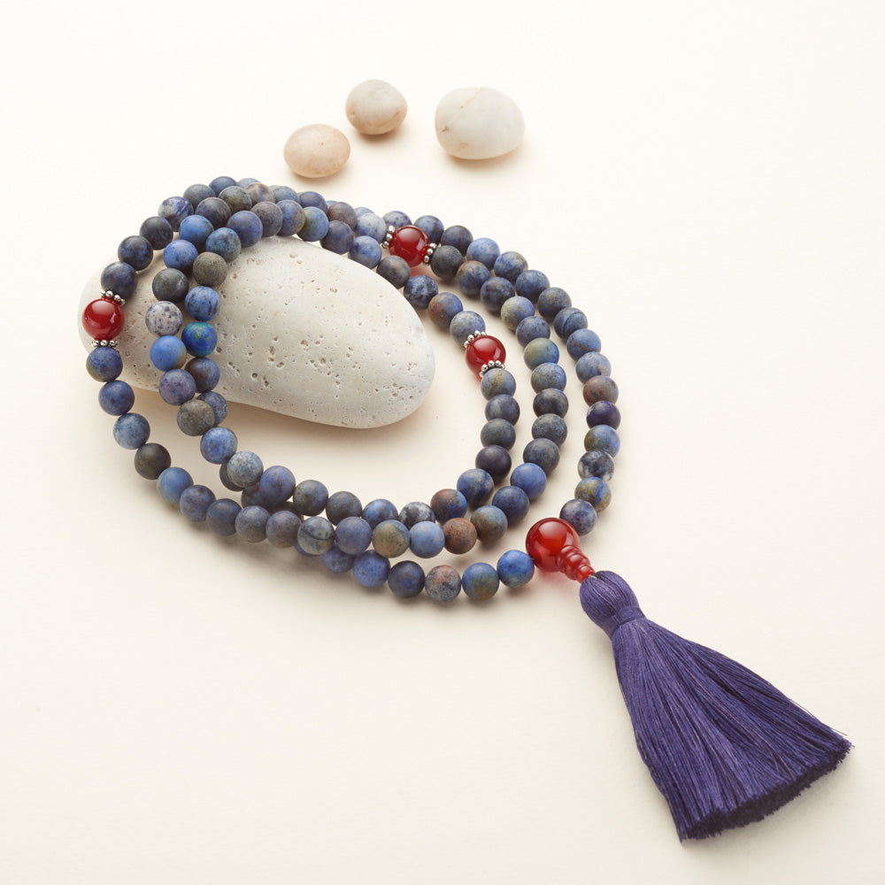Matte Sunset Dumortierite Mala, 108 beads、mySite、topwebapps