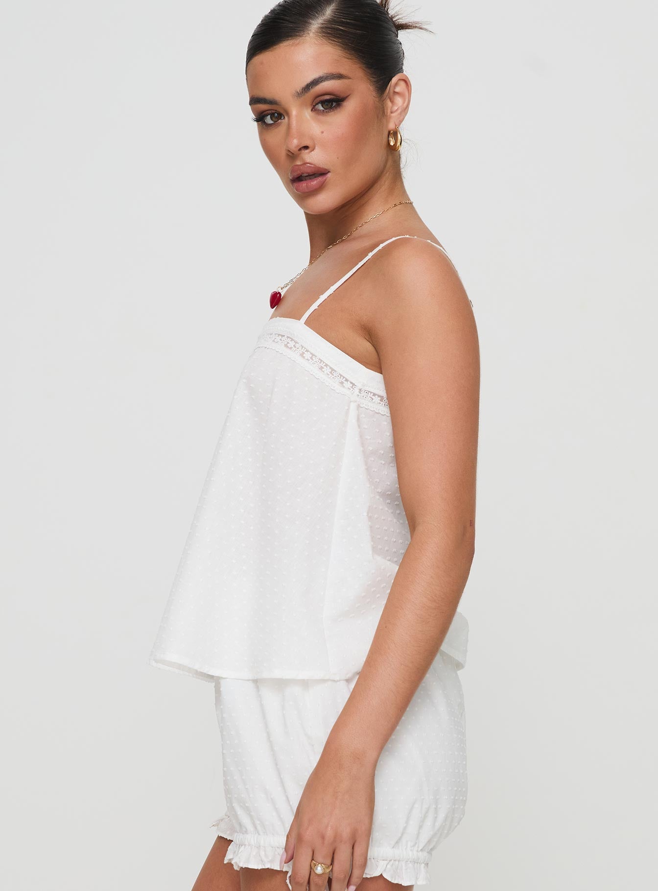 Invisible String Lace Sleep Top White、mySite、solidvoid