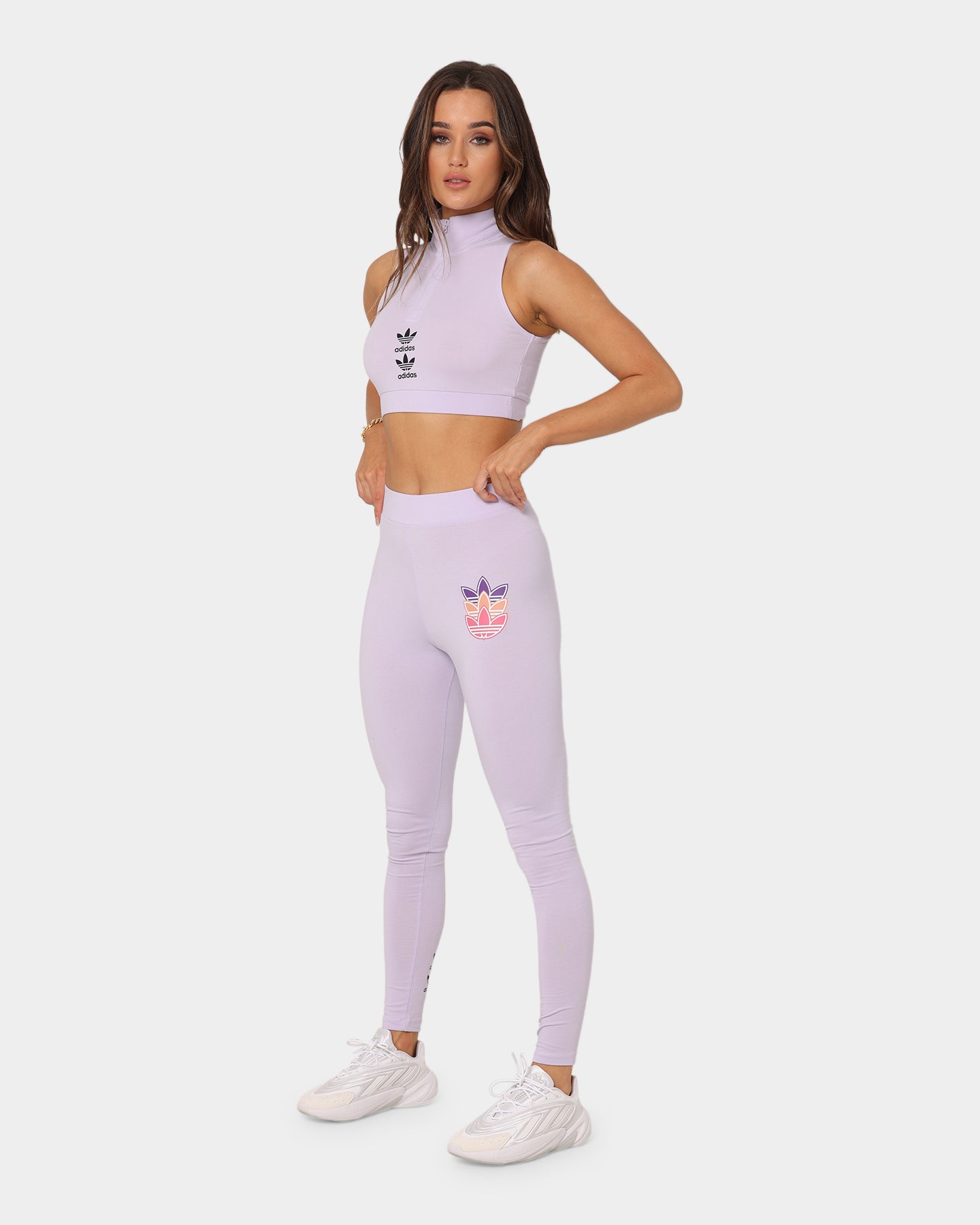 Adidas Women's Logo Play Leggings Purple Print、mySite、zt4zffjzw
