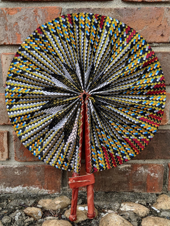 Anan African Kente Print Hot-flash Fan-DPPF312、mySite、solidvoid