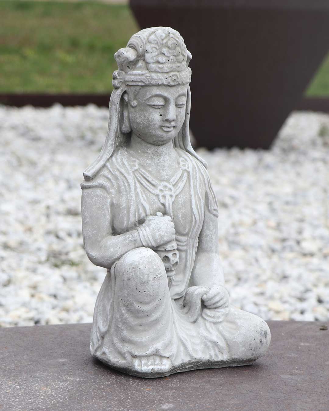 Distressed Finish Cast Stone Garden Kuan Yin Statue Made in the USA、mySite、topwebapps