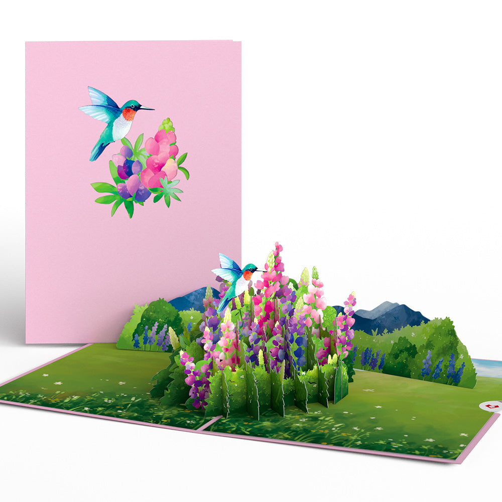 Lupine Hummingbird Pop-Up Card、mySite、solidvoid