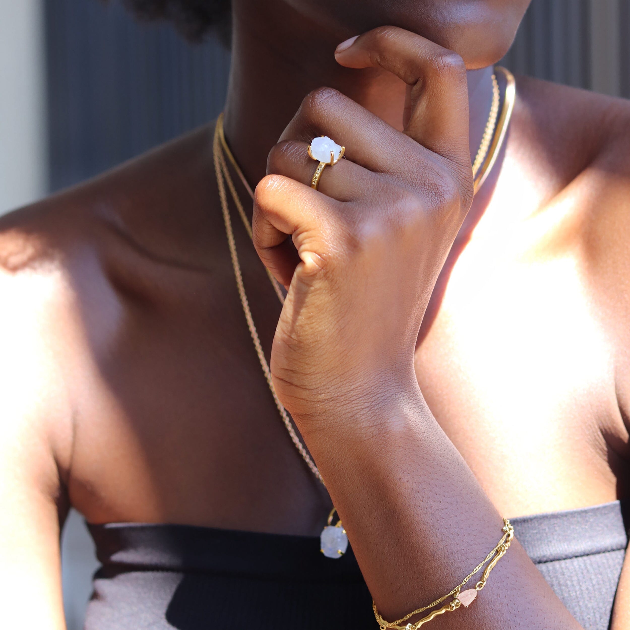 Raw Crystal Ring - Ritzy Moonstone、mySite、hinf8tx79