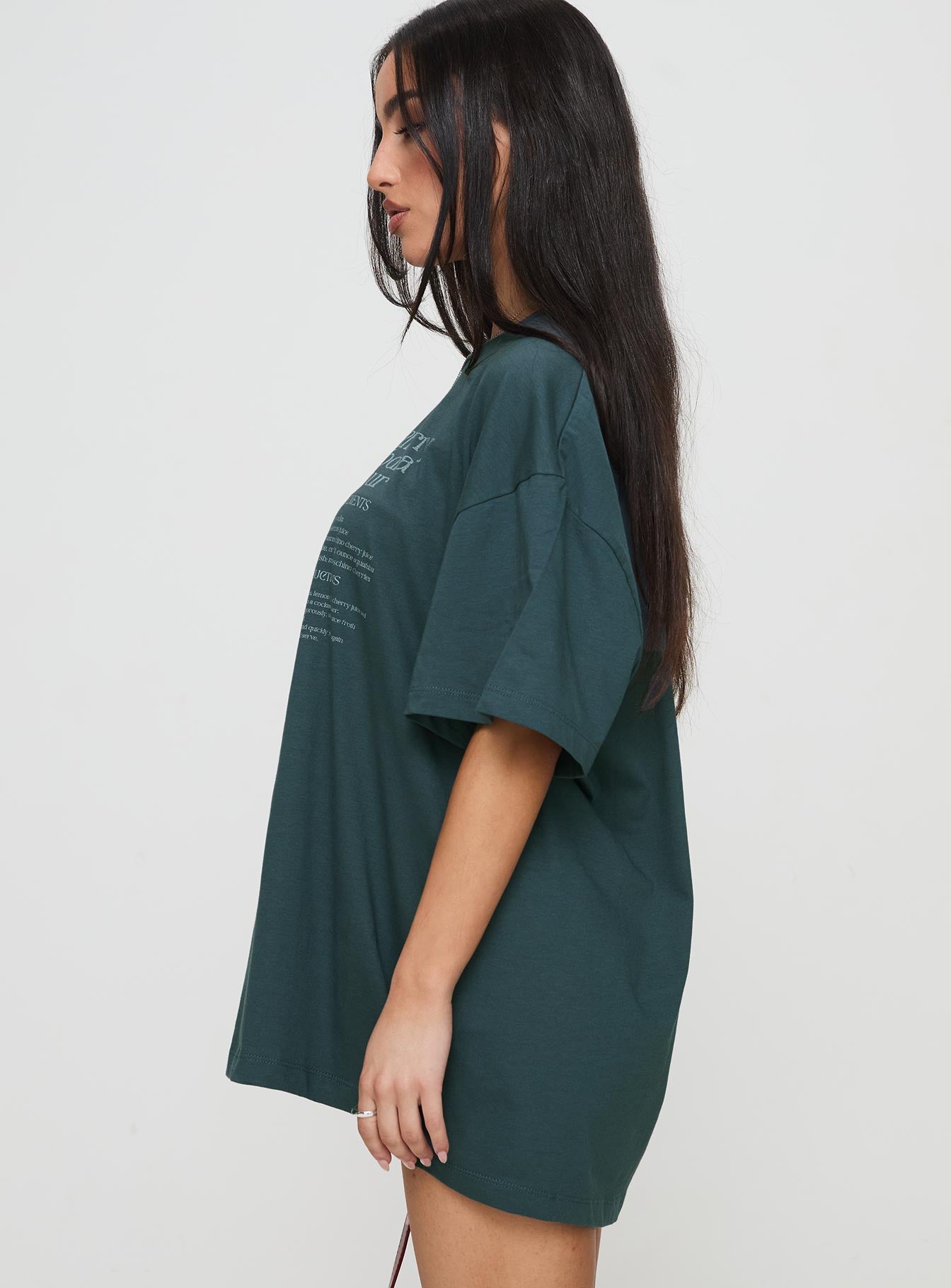 Sour Cherry Oversized Tee Moss Green、mySite、solidvoid