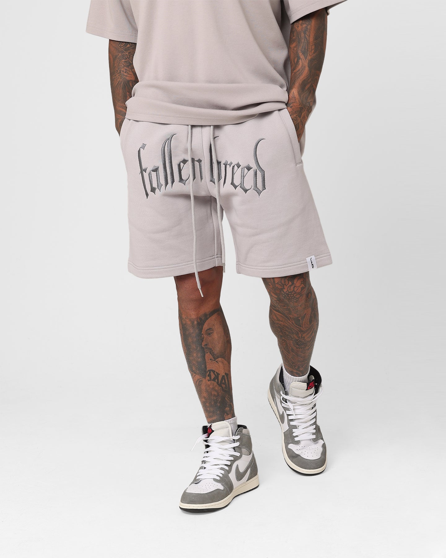 Fallen Breed Logo Sweat Shorts Light Grey、mySite、zt4zffjzw