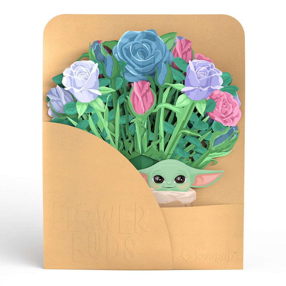 Star Wars™ The Mandalorian Grogu™ This Is the Way Pop-Up Card & Flower Buds Bouquet Bundle、mySite、solidvoid