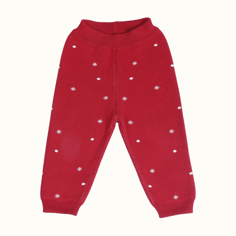 Cotton Jacquard Sweater, Lower & Cap Set | Penguine Printed | Navy Blue & Red | Set of 3、mySite、camillekostekn